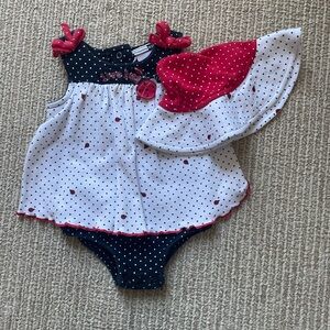 Polka Dot Kids Casual Dress with Hat